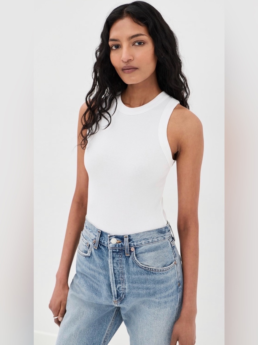 AGOLDE LEIGH TANK IN WHITE
